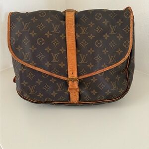 Louis Vuitton Brown and Tan Monogram Messenger Bag